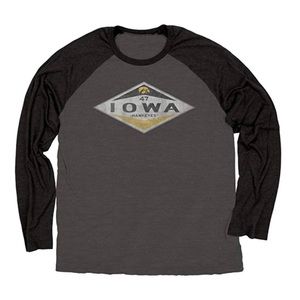 BLUE 84 NCAA Iowa Hawkeyes L/S Raglan Tee